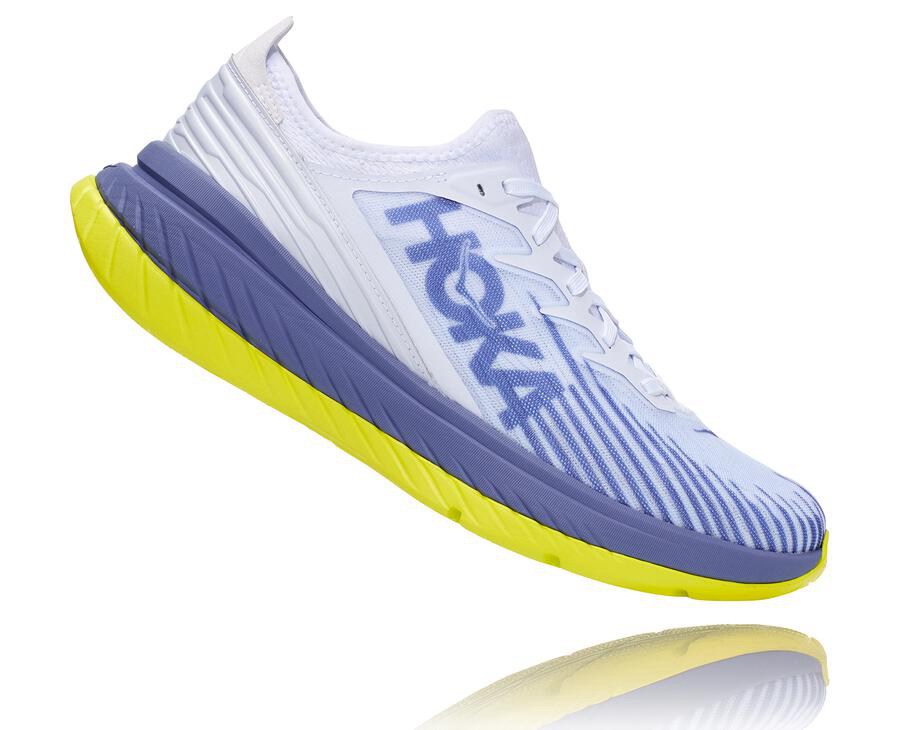 Running Shoes Mens - Hoka One One Carbon X-SPE - White/Blue - NOEDKFA-13